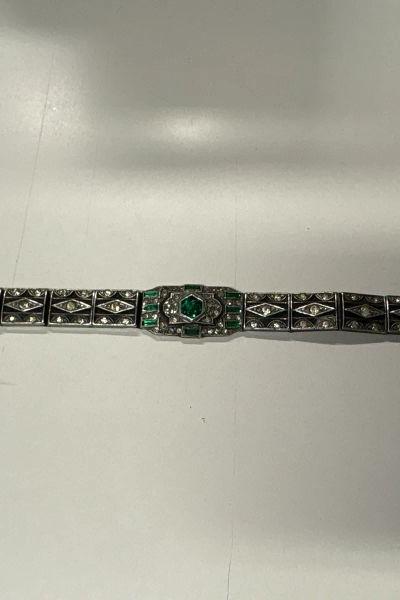 Mittparti Deco Armband gröna stenar
